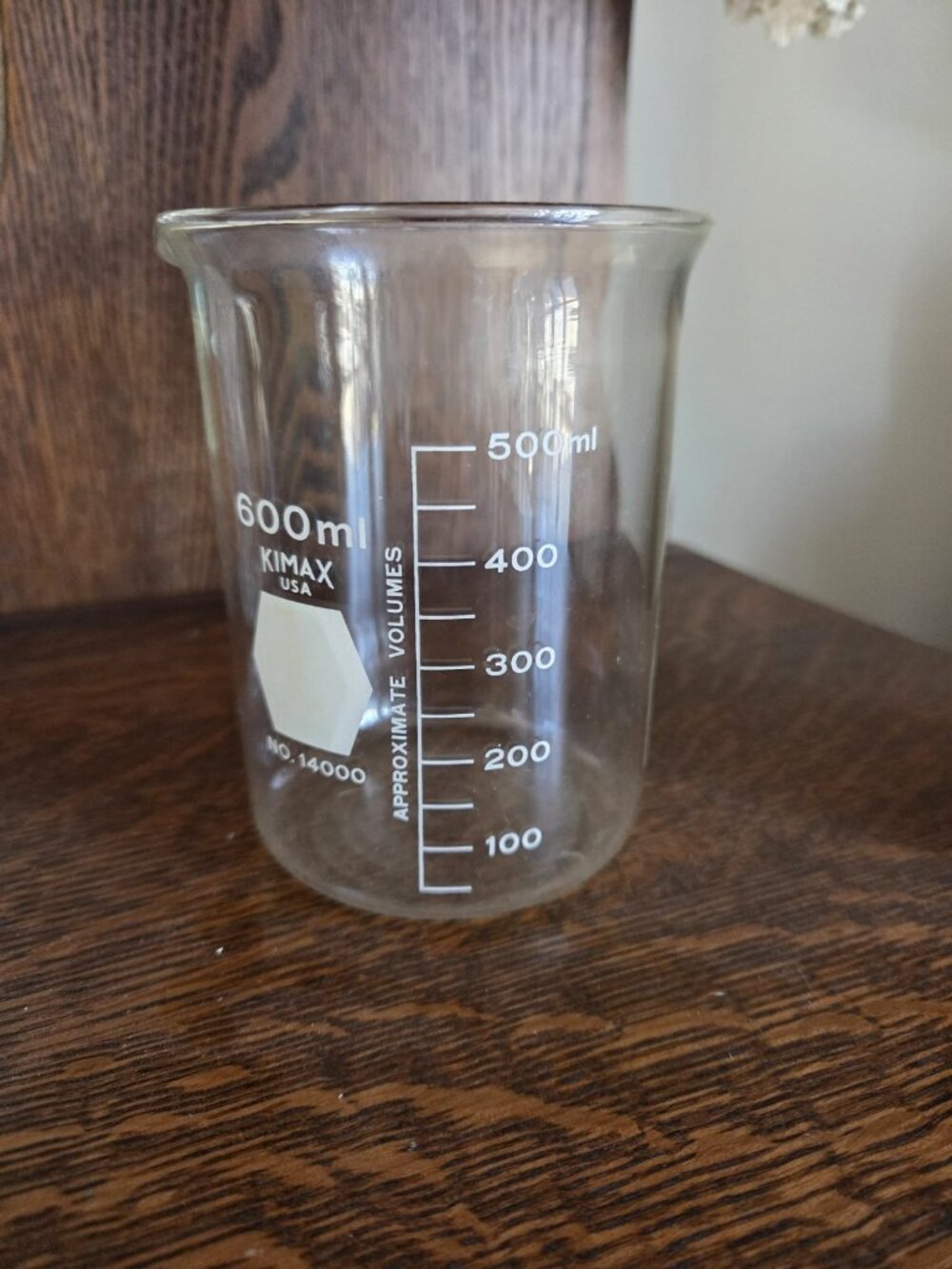 KIMAX Beaker Glass Graduated 500/600ml No 14000